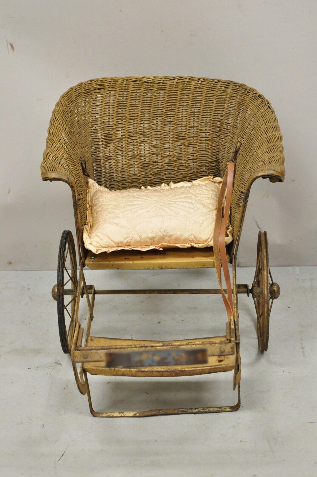 antique victorian wicker baby carriage
