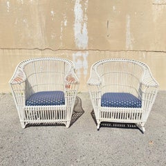 Antique Victorian Wicker Rattan Bentwood Sculptural Sunroom Sofa Set with Chairs