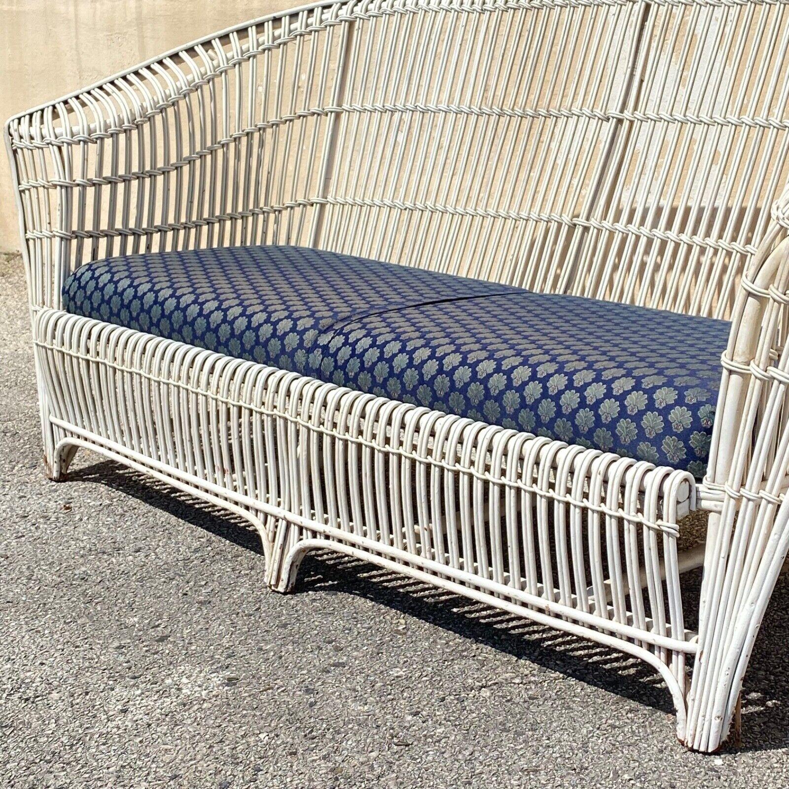 Early 20th Century Antique Victorian Wicker Rattan Bentwood Sculptural Sunroom Sofa Set with Chairs For Sale