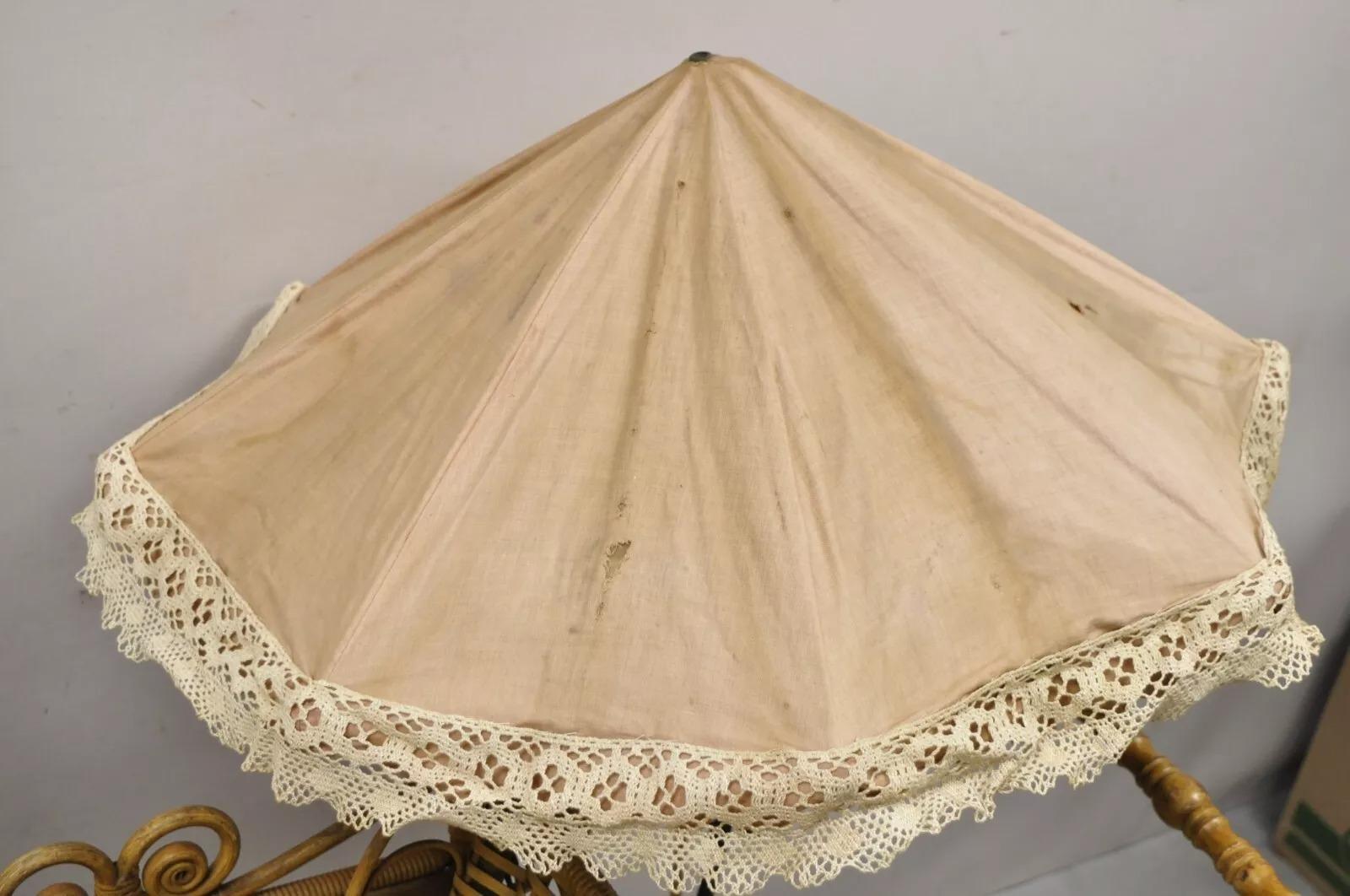 19th Century Antique Victorian Wicker Vintage Baby Buggy Stroller Carriage Full Size For Sale