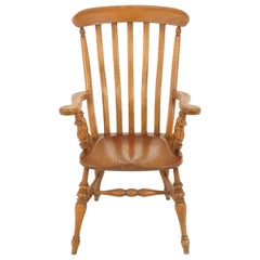 Antique Victorian Windsor Armchair, Ash, Country Kitchen, Scotland 1880, B2367