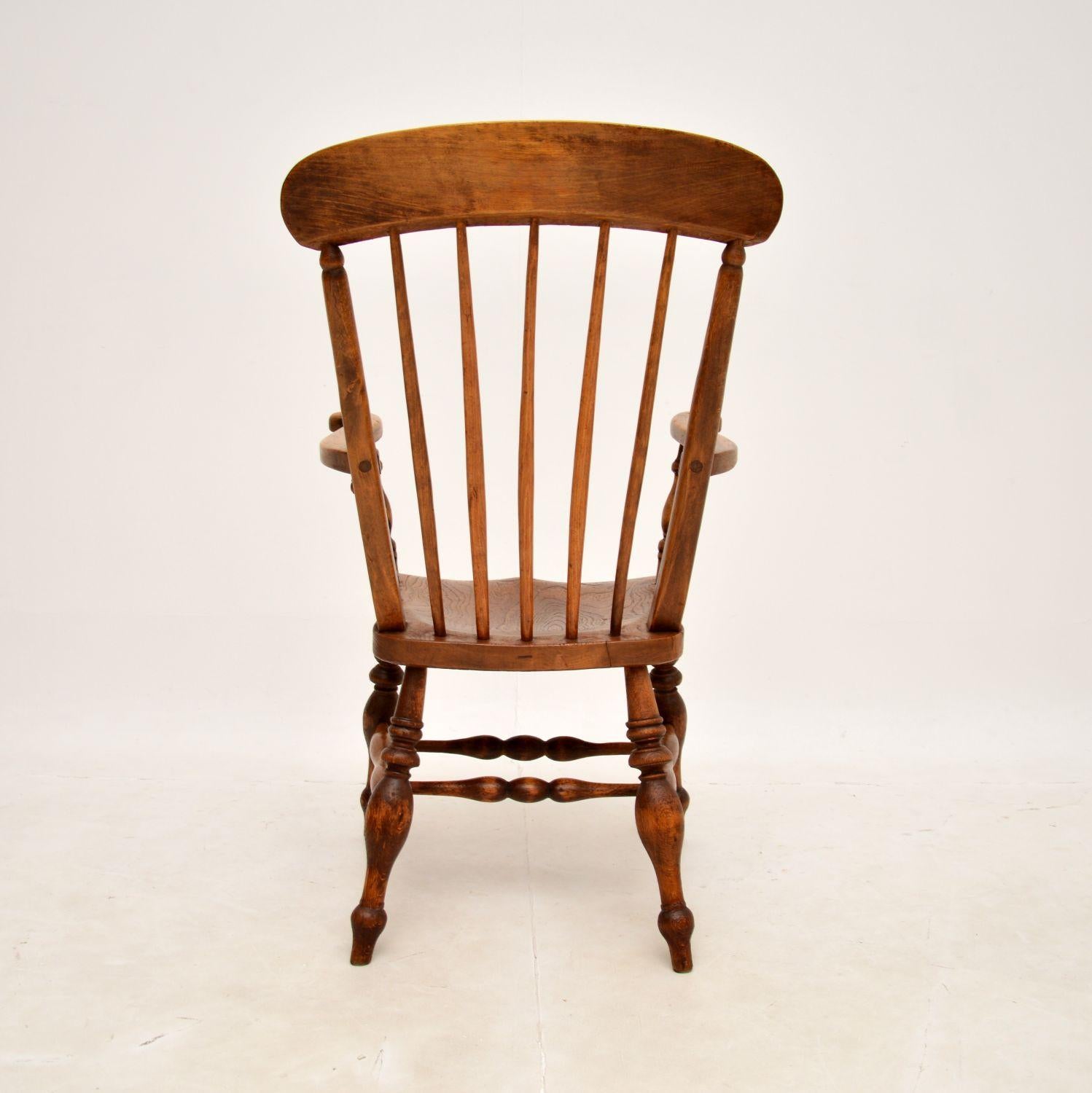 Birch Antique Victorian Windsor Armchair For Sale