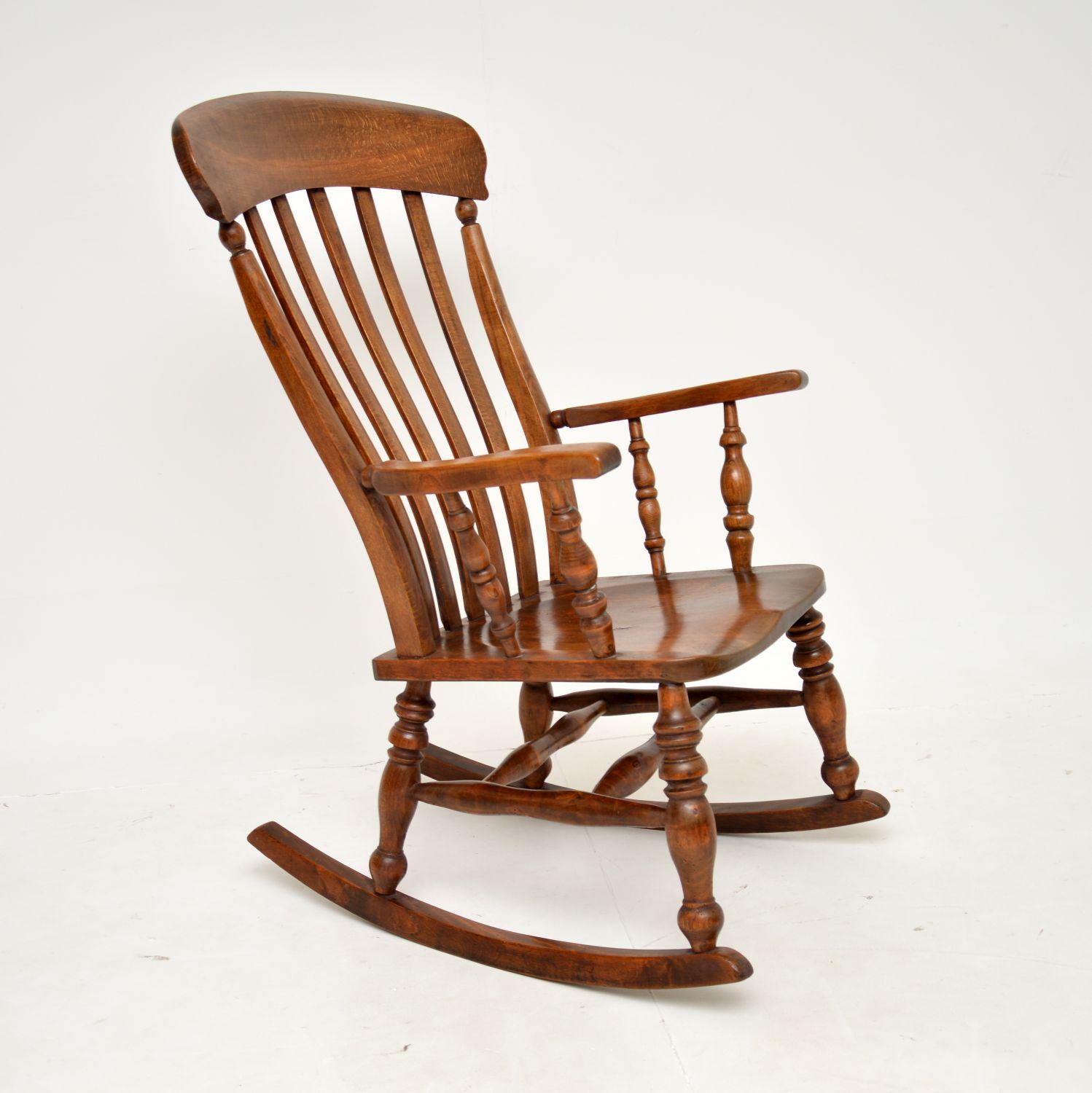 19th Century Antique Victorian Windsor Rocking Chair