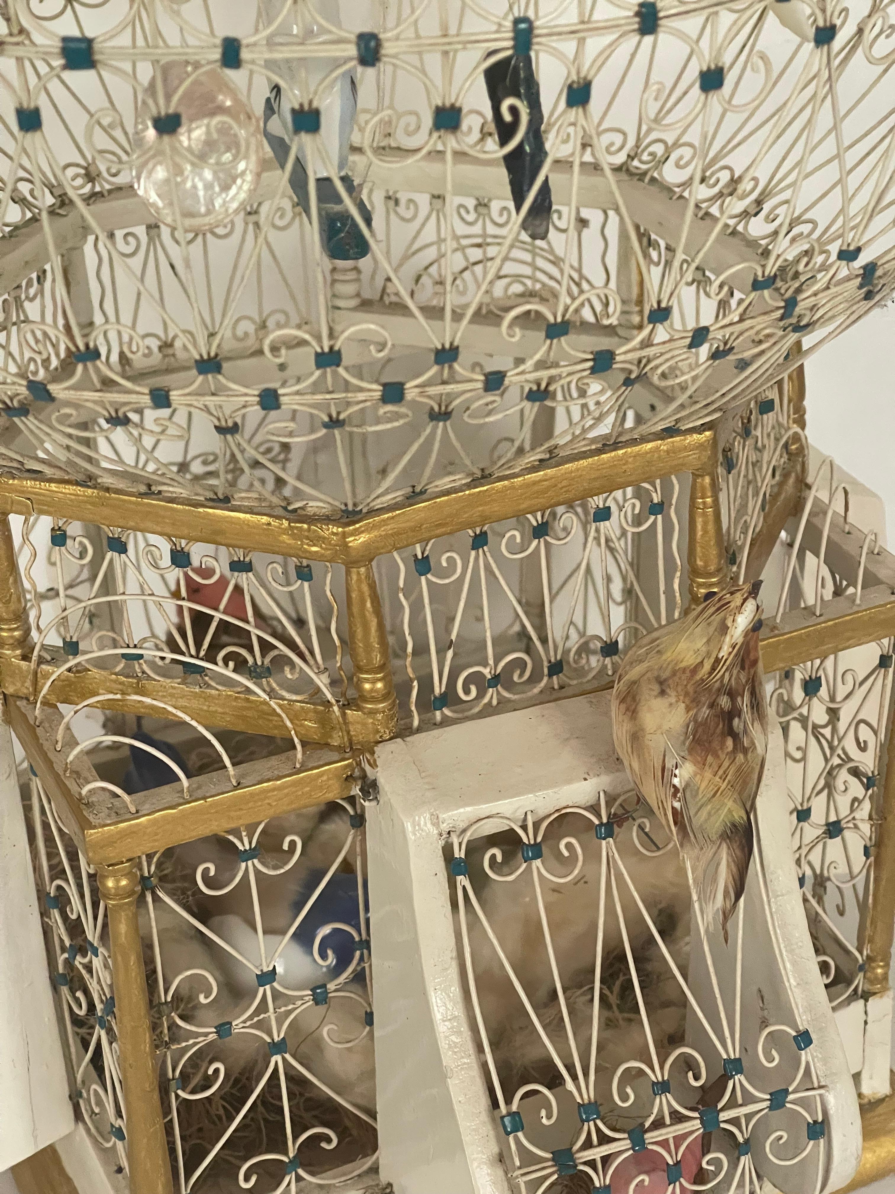 Aesthetic Movement Antique Victorian Wire Domed Birdcage For Sale