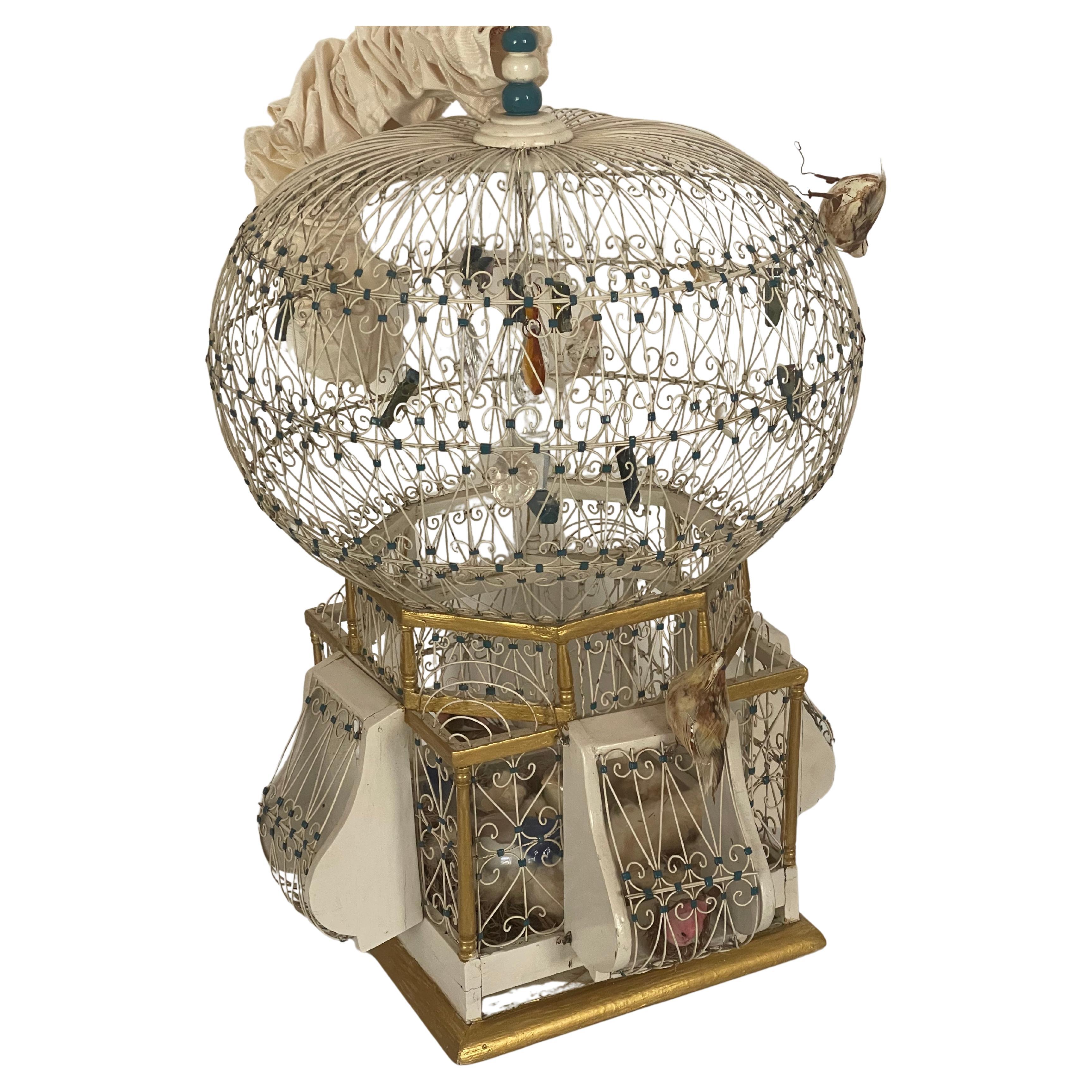 Antique Victorian Wire Domed Birdcage For Sale