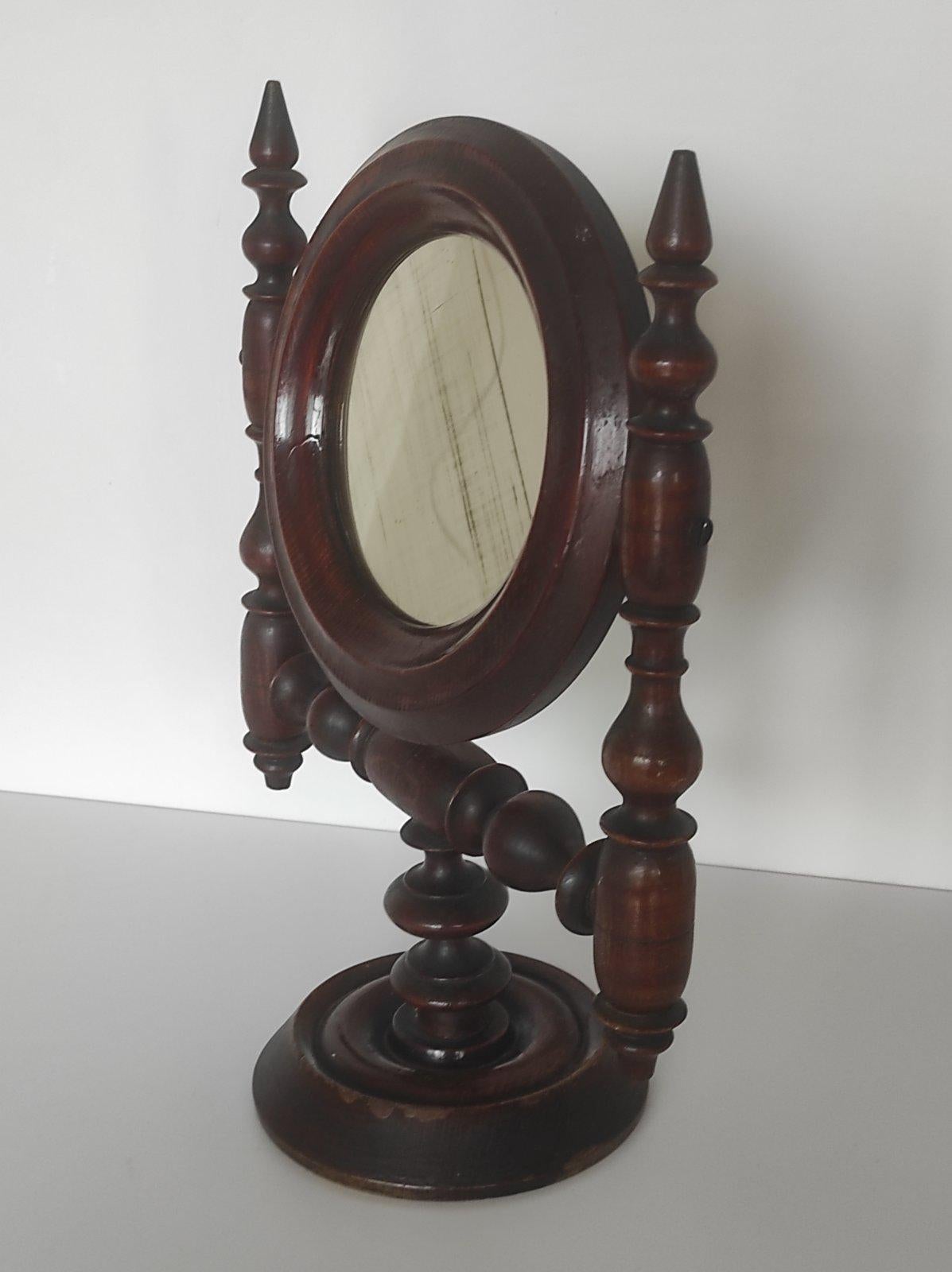 Antiguo Espejo Giratorio Cómoda Victoriana de Madera de 1850 Victoriano en venta