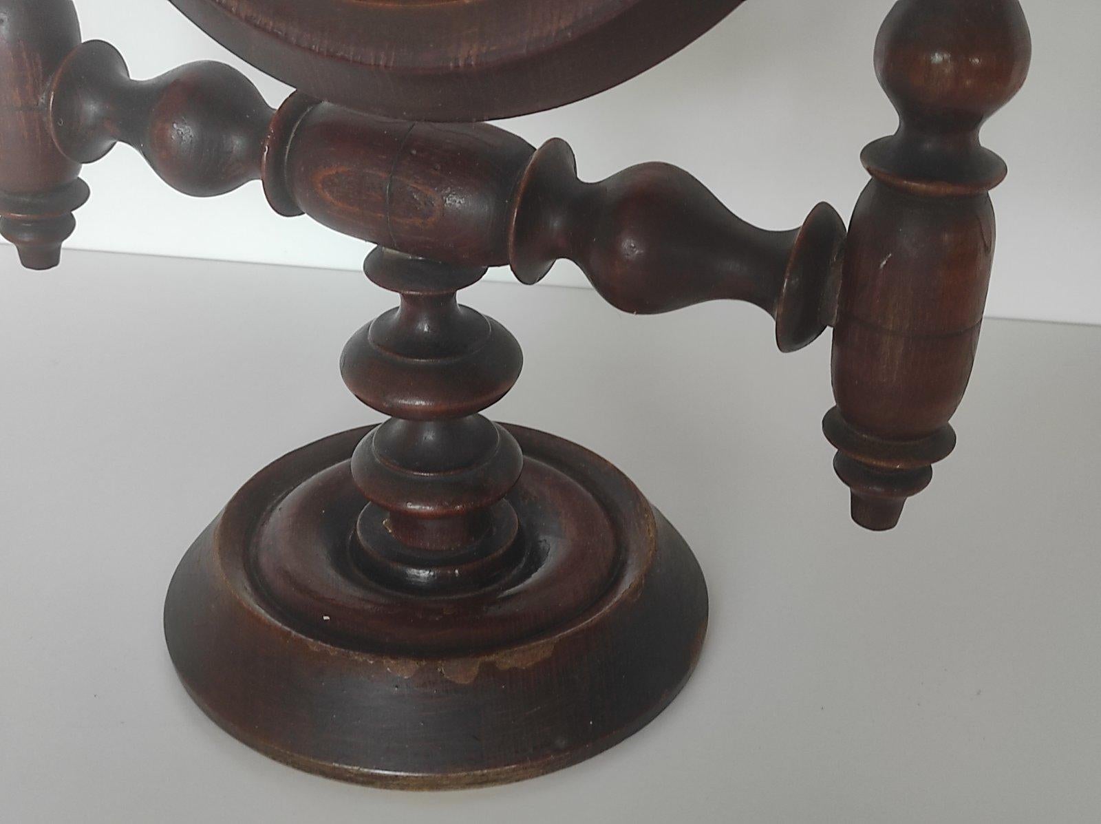 Antiguo Espejo Giratorio Cómoda Victoriana de Madera de 1850 Inglés en venta