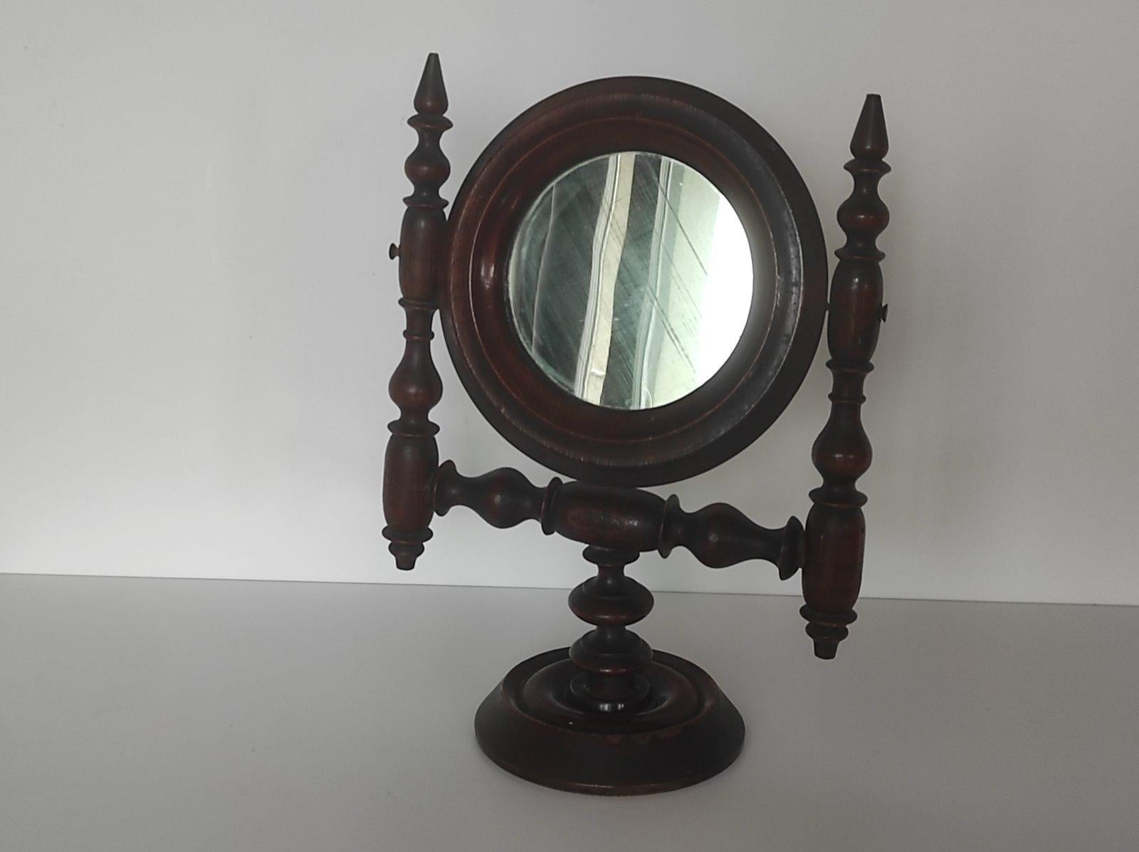 Antiguo Espejo Giratorio Cómoda Victoriana de Madera de 1850 Mediados del siglo XIX en venta