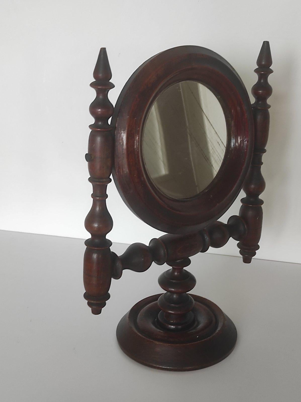 Antiguo Espejo Giratorio Cómoda Victoriana de Madera de 1850 en venta 3