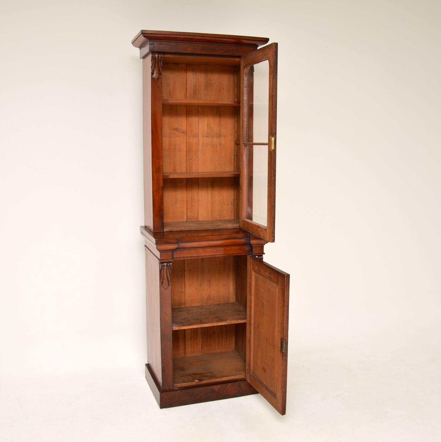 British Antique Victorian Slim Bookcase