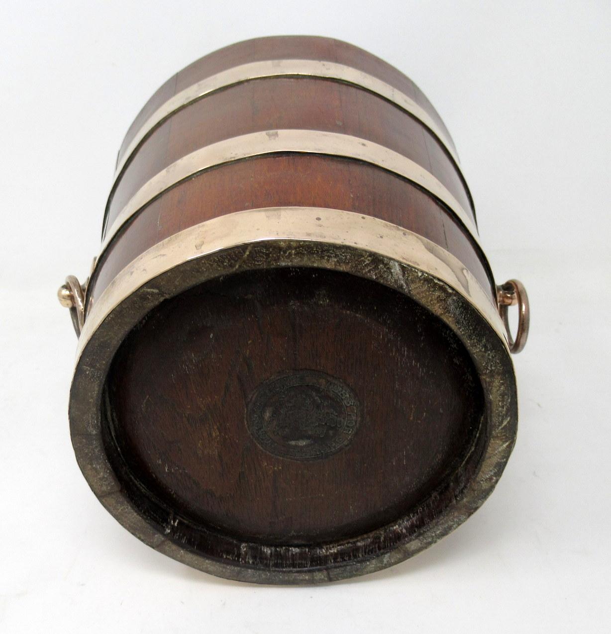 Teak Antique Victorian Wooden Coopered Jardinière Wine or Champagne Bucket
