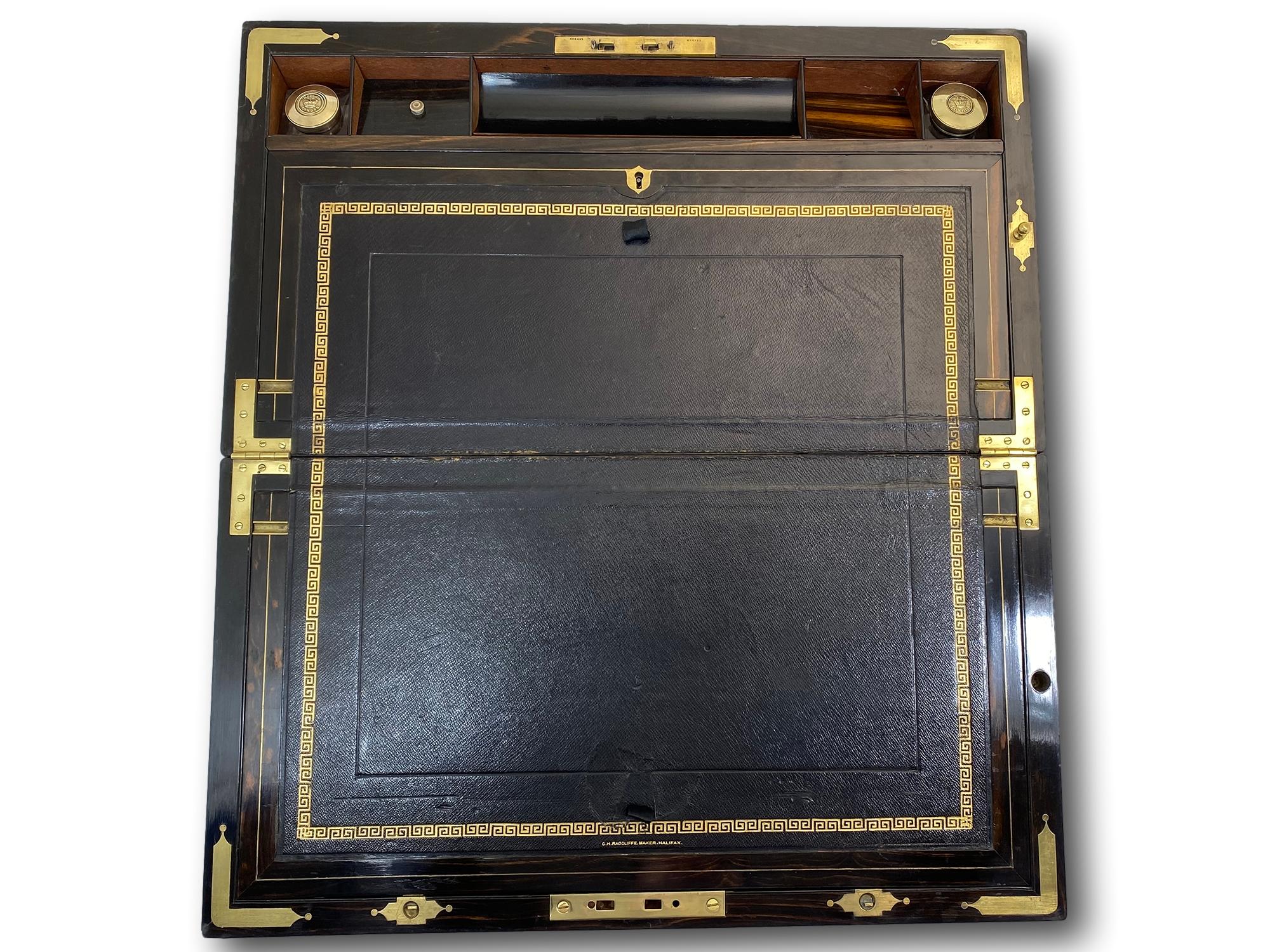Caja de escritura victoriana antigua de G.H. Compartimento secreto múltiple Radcliffe siglo XIX en venta