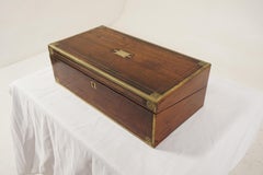 Antique Victorian Writing Slope, Brass Bound, Lap Desk, Scotland, 1870