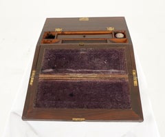Antique Victorian Writing Slope Wood and Mother of Pearl Scotland 1870 H613