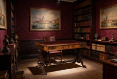 Antique Victorian Writing Table Desk by Edwards & Roberts 19th Century