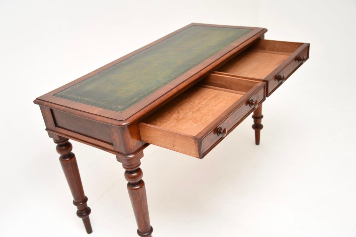 Leather Antique Victorian Writing Table / Desk For Sale