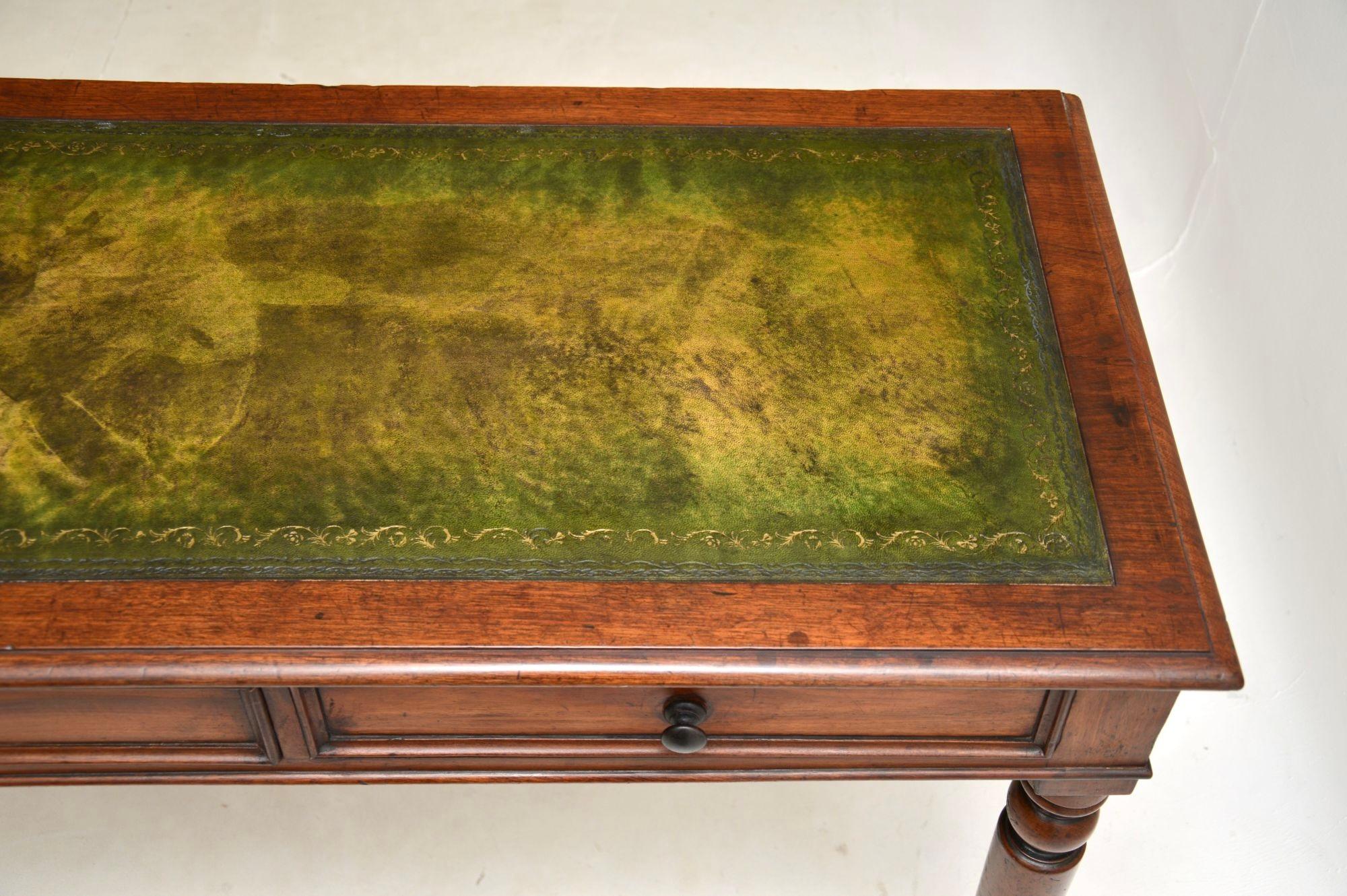 Leather Antique Victorian Writing Table / Desk For Sale