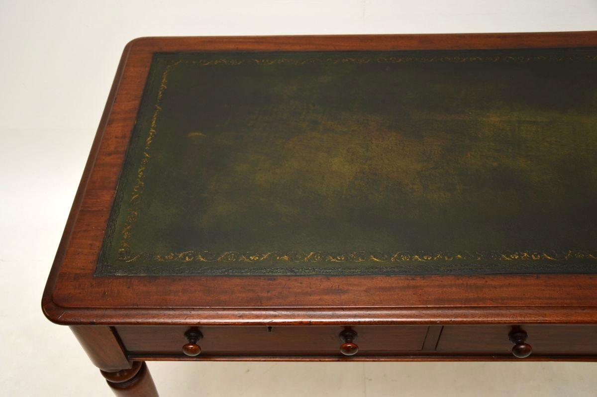 Leather Antique Victorian Writing Table / Desk