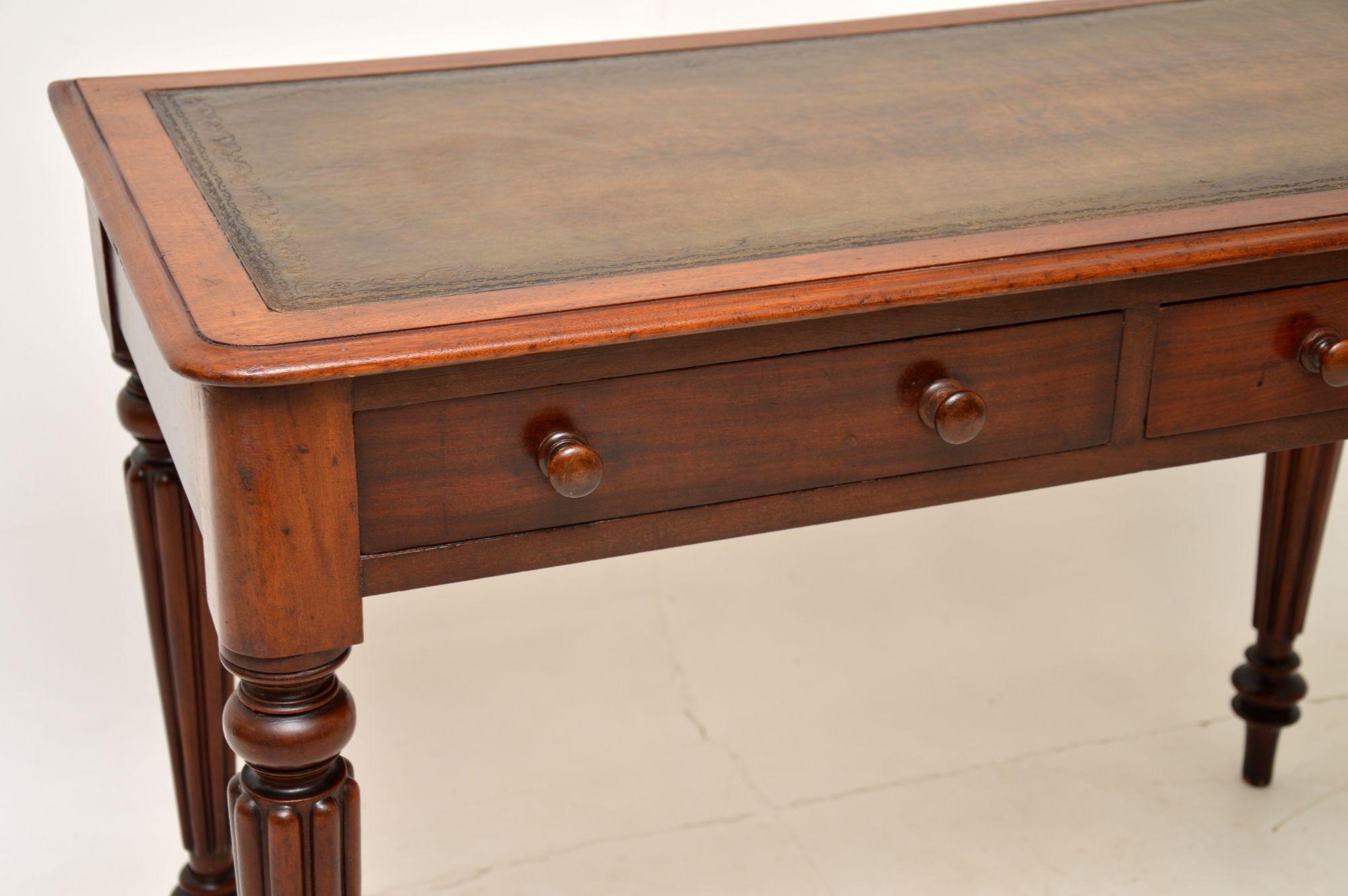 Leather Antique Victorian Writing Table / Desk