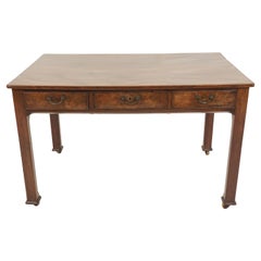 Antique Victorian Writing Table, Walnut Library Table, Scotland 1850