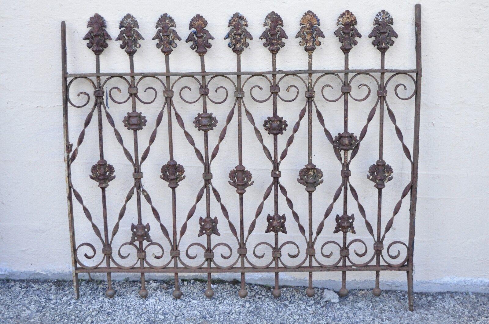 Antique Victorian Wrought Iron 30 X 36 Ornate gate Fence Architectural Element. Circa 1900. Measurements: 30
