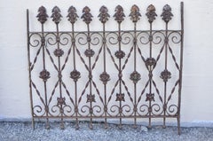 Antique Victorian Wrought Iron Ornate Gate Fence Architectural Element