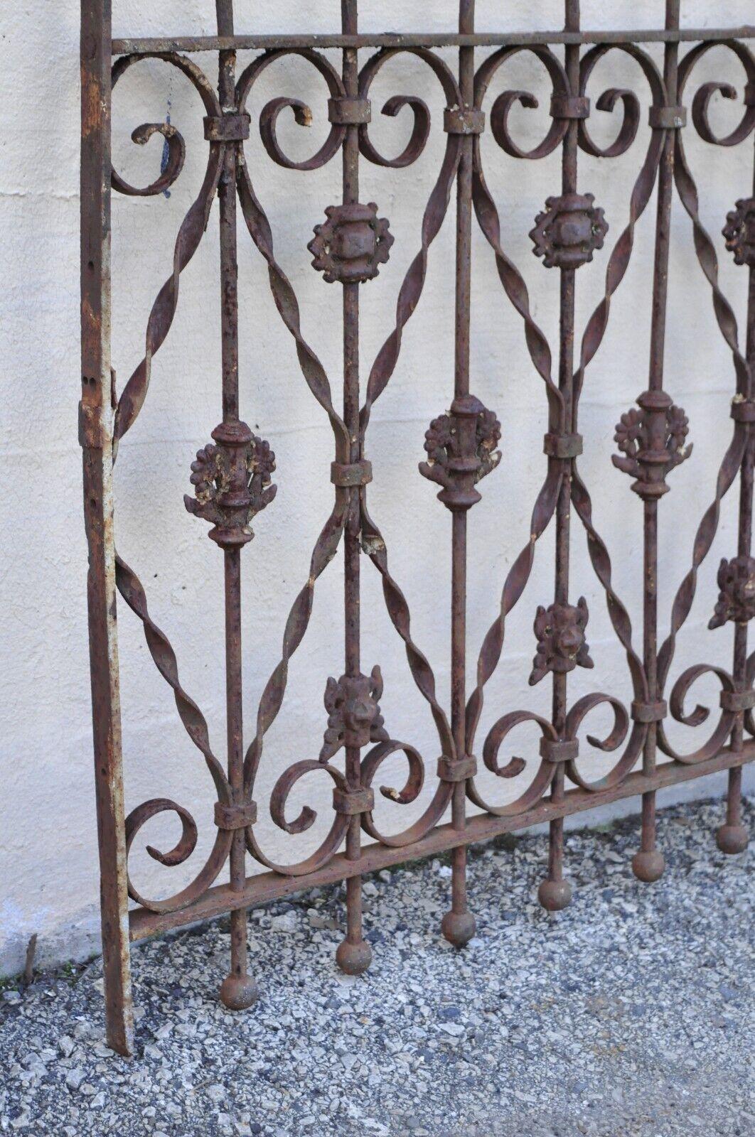 Antique Victorian Wrought Iron Ornate Gate Fence Architectural Element 3