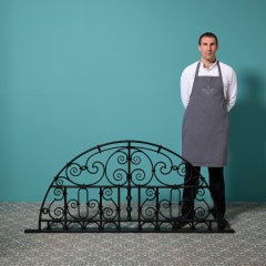 Antique Victorian Wrought Iron Demi-Arched Panel