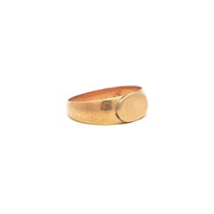 Bague ancienne en or jaune victorien 7.7mm de forme ovale East West Signet Band