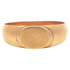 Antike viktorianische Gelbgold 7,7mm Oval Form East West Signet Band Ring