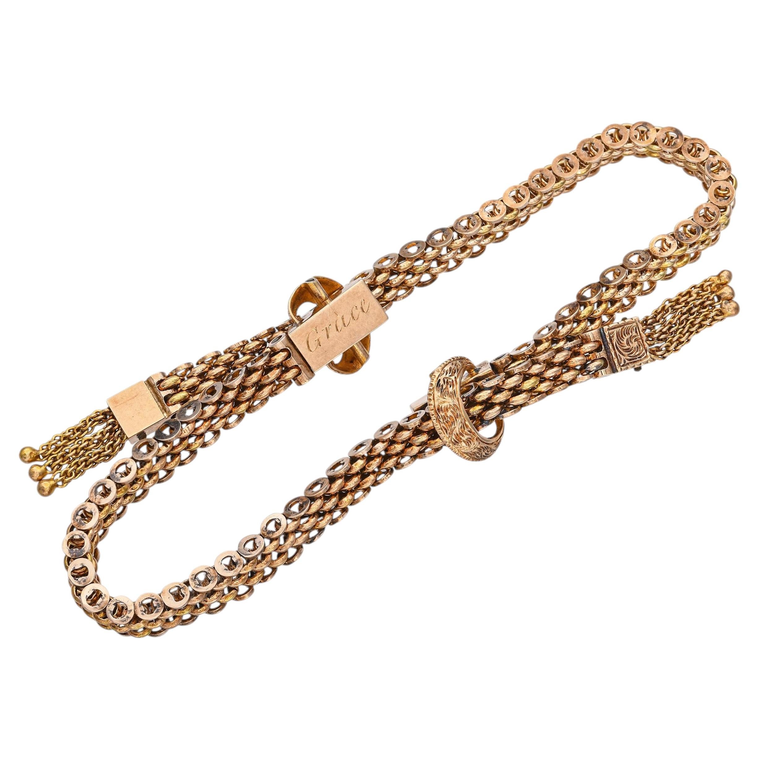 Antique Victorian Yellow Gold Buckle Bracelet
