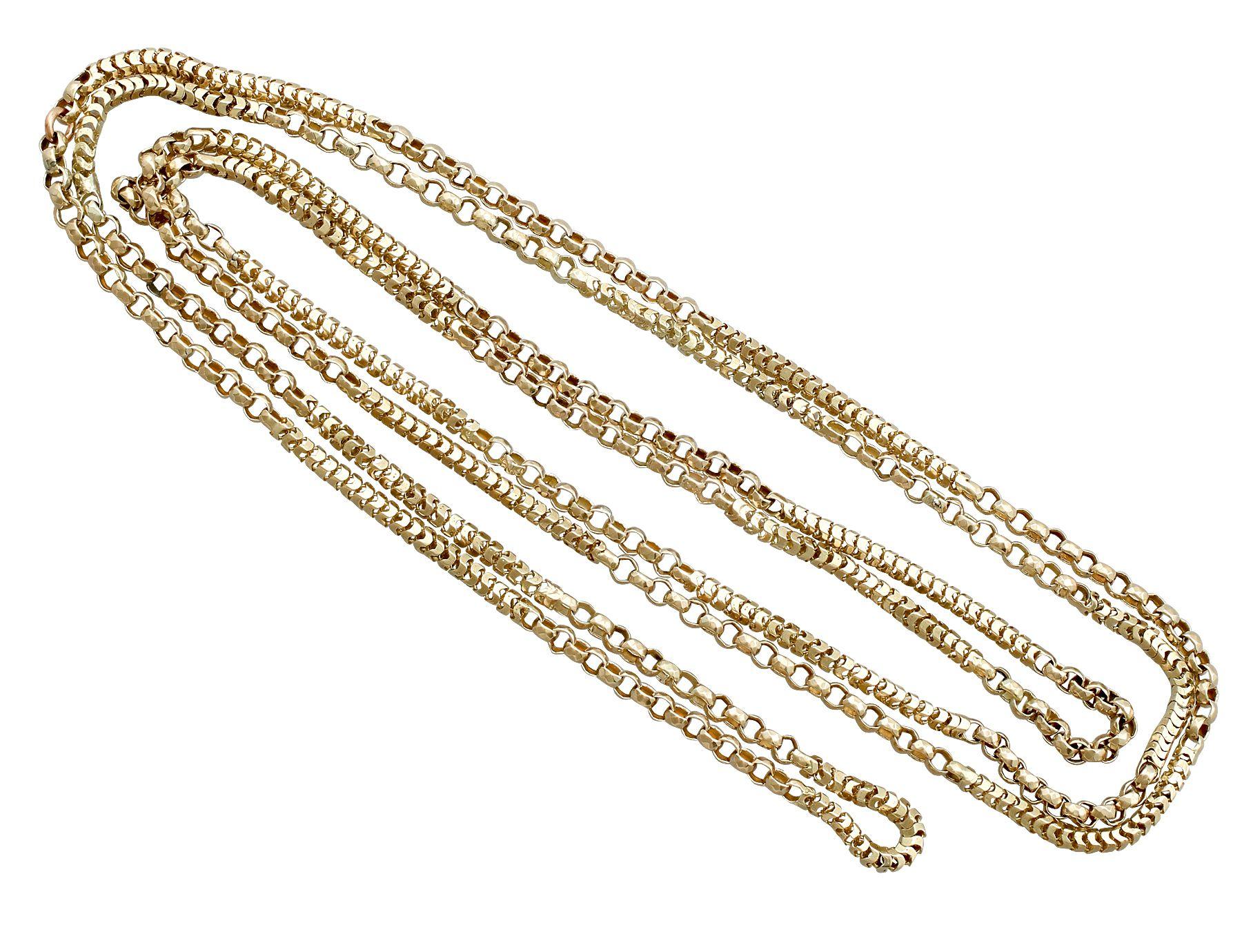 Antique Victorian Yellow Gold Longuard Chain In Excellent Condition In Jesmond, Newcastle Upon Tyne
