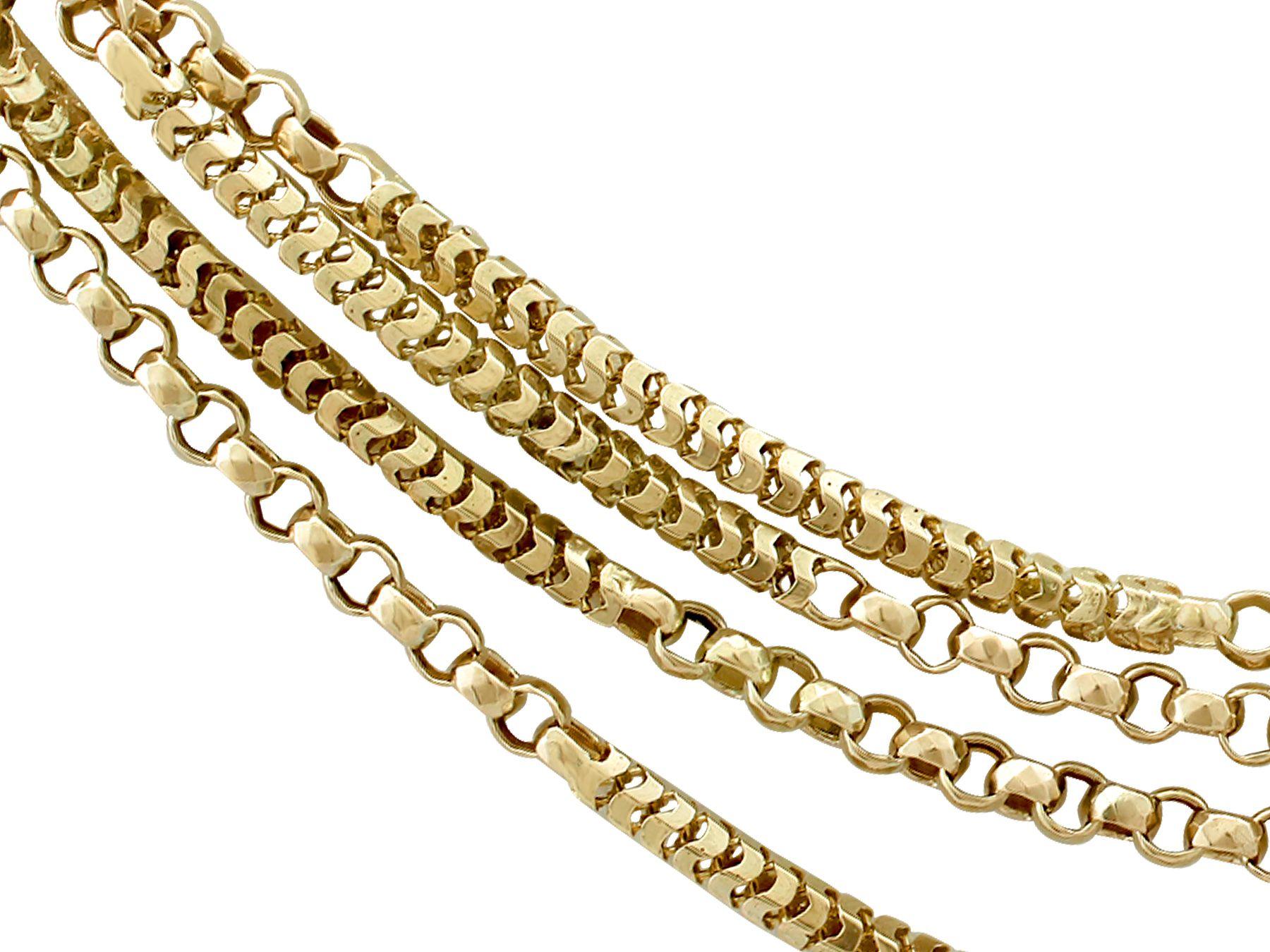 Women's or Men's Antique Victorian Yellow Gold Longuard Chain