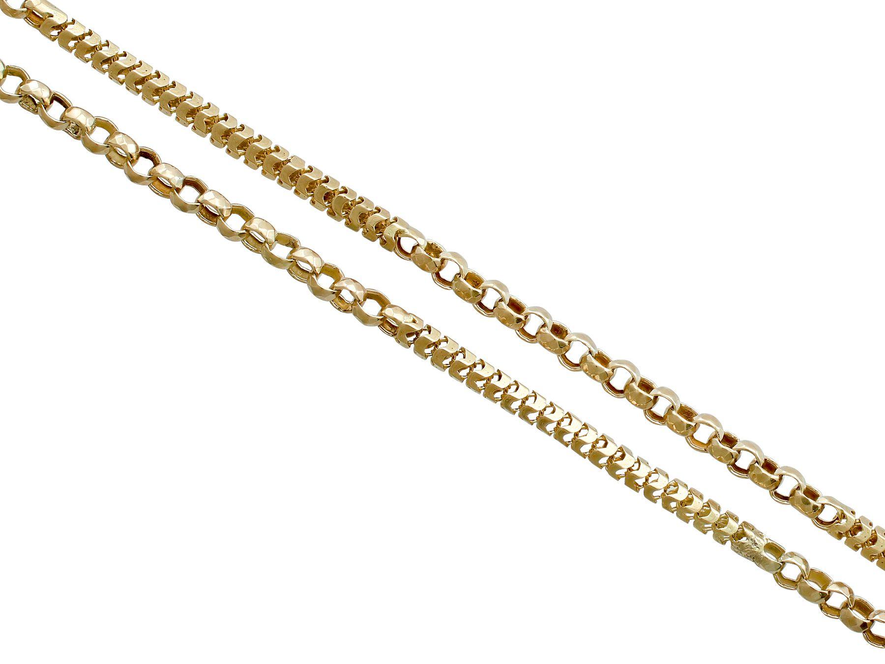 Antique Victorian Yellow Gold Longuard Chain 2