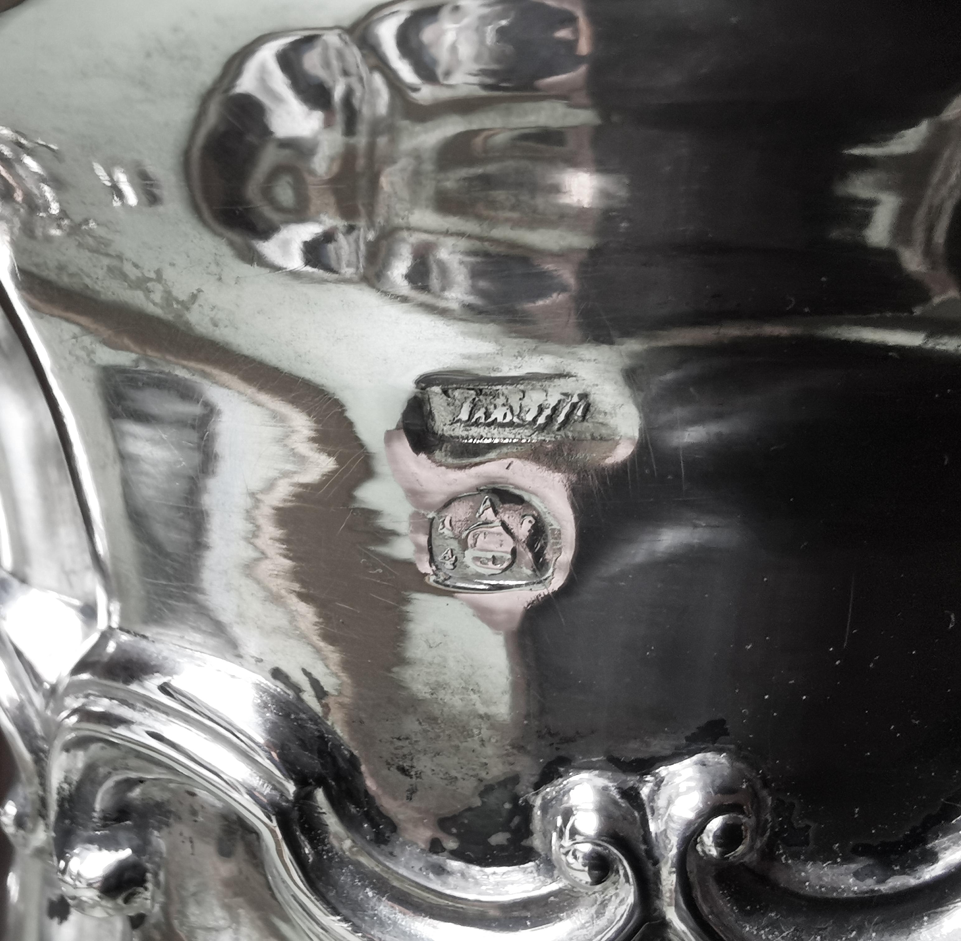Antique Vienna Biedereier Silver Samovar With Rechaud by Franz Schaffer Mid 19th 4