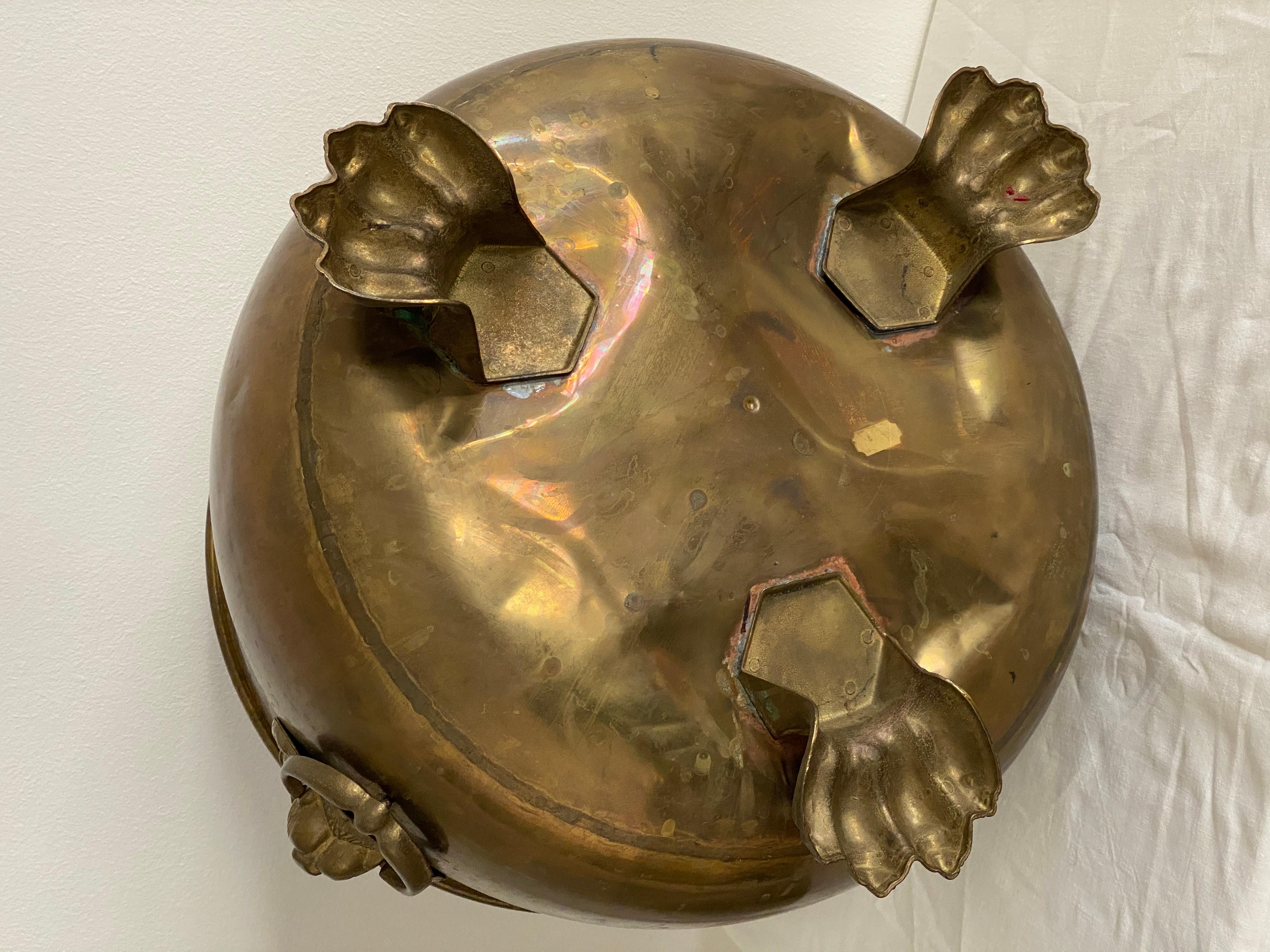antique brass pot