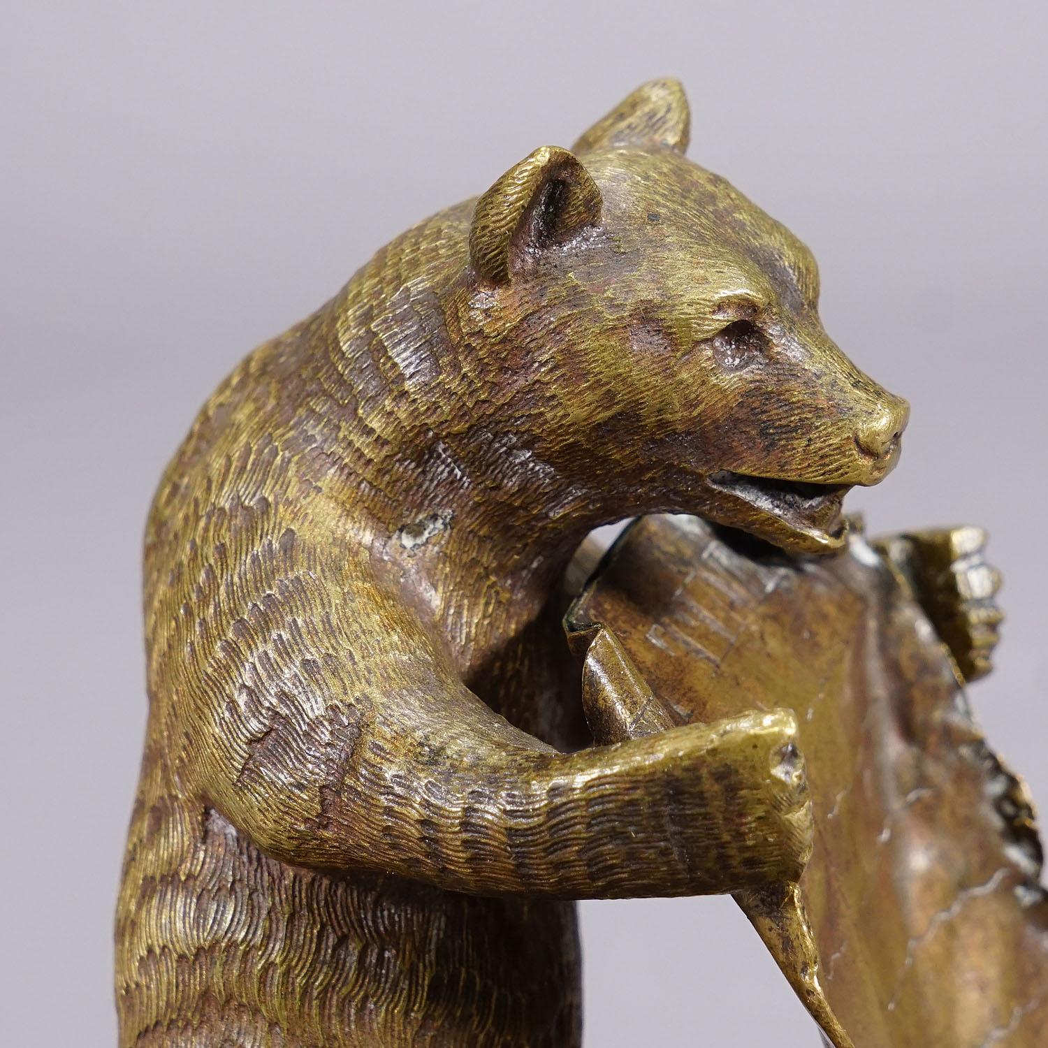 20ième siècle Ours en bronze antique de Vienna Bronze avec couverture en vente