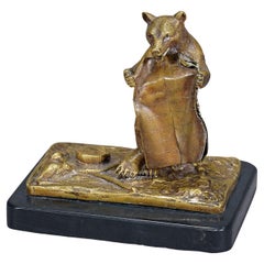 Used Vienna Bronze Bear with Blanket