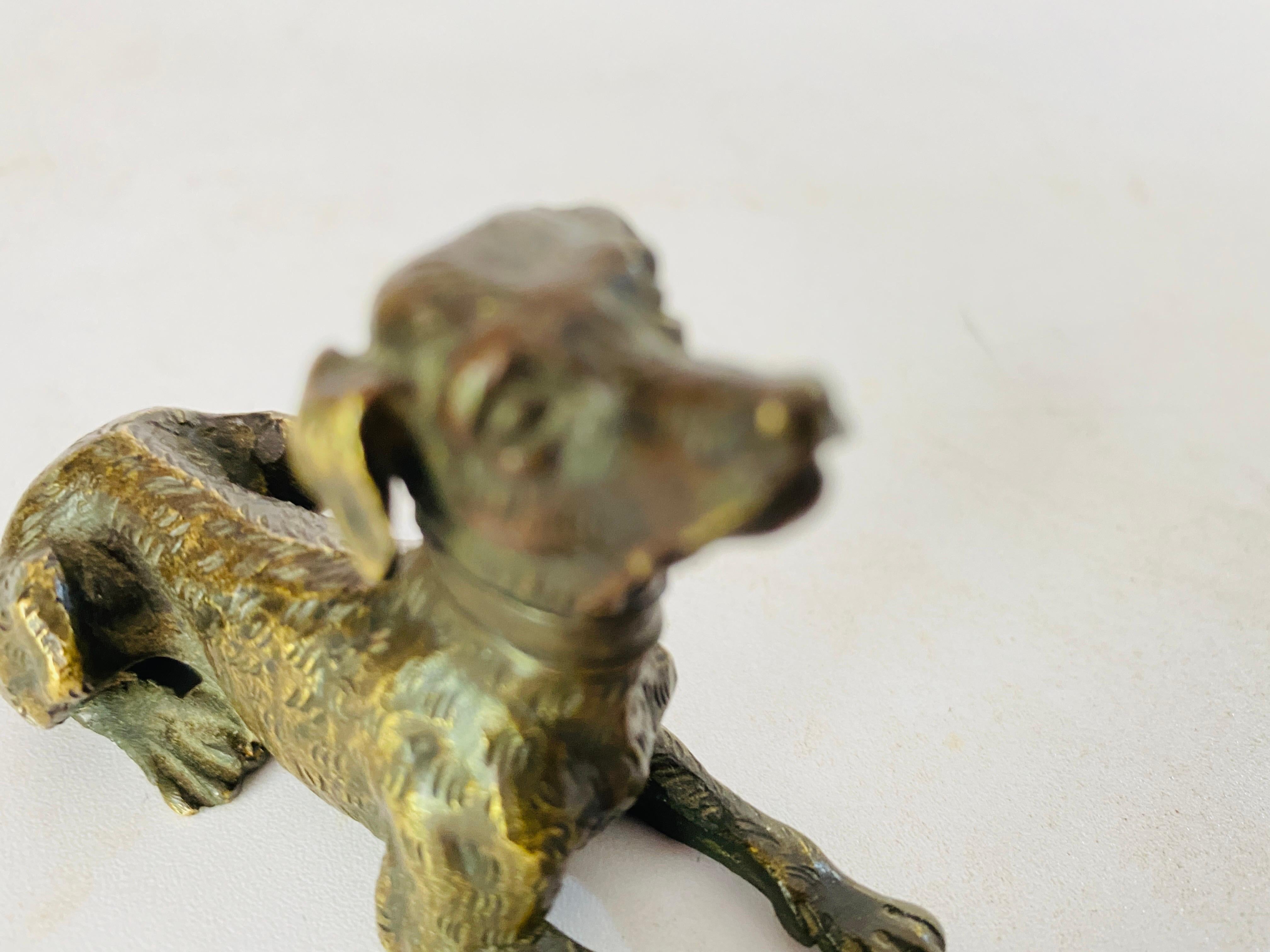 Antique Vienna Bronze Sculpture of a Dog in Bergman Style, Austria, ca. 1900 For Sale 2
