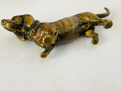 Sculpture ancienne en bronze de Vienne représentant une tortue et un chien, style Bergman, Autriche, lot de 2