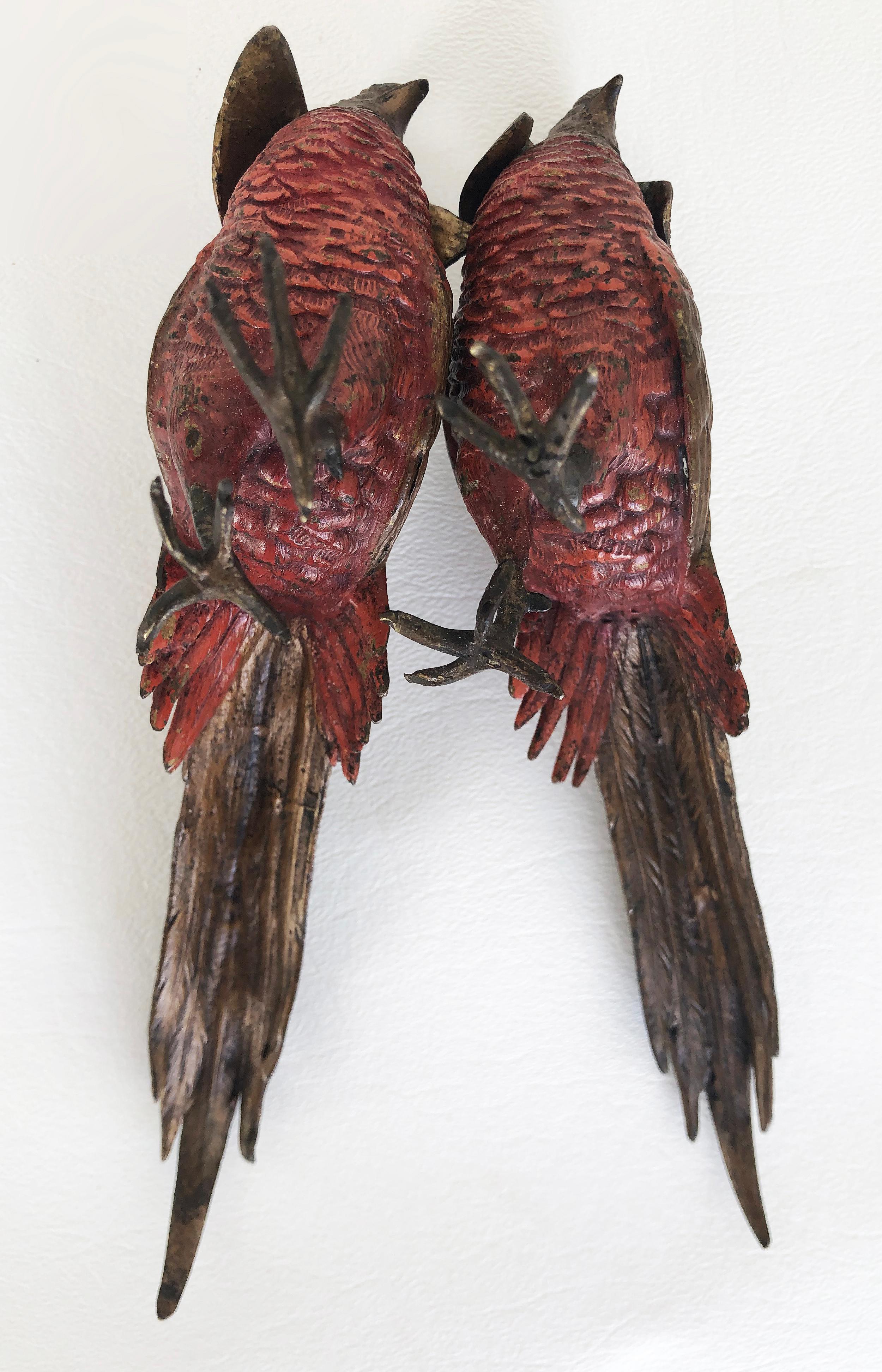 Antique Vienna Cold-Painted Bronze Pheasants, a Pair For Sale 2