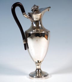 Antique Vienna Empire Silver Lidded Jug With Handle, By Ignatius Haller, 1803