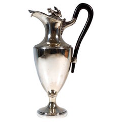 Antique Vienna Empire Silver Lidded Jug With Handle, By Ignatius Haller, 1803