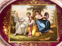 Antique Vienna Enameled Plate, circa 1870