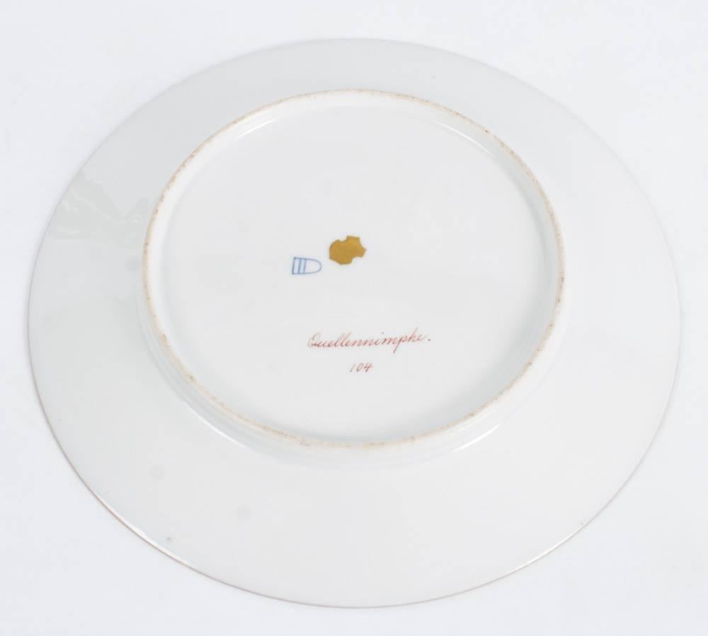 Antique Vienna Porcelain Cabinet Plate Bidenschild Mark, 19th Century In Excellent Condition In London, GB