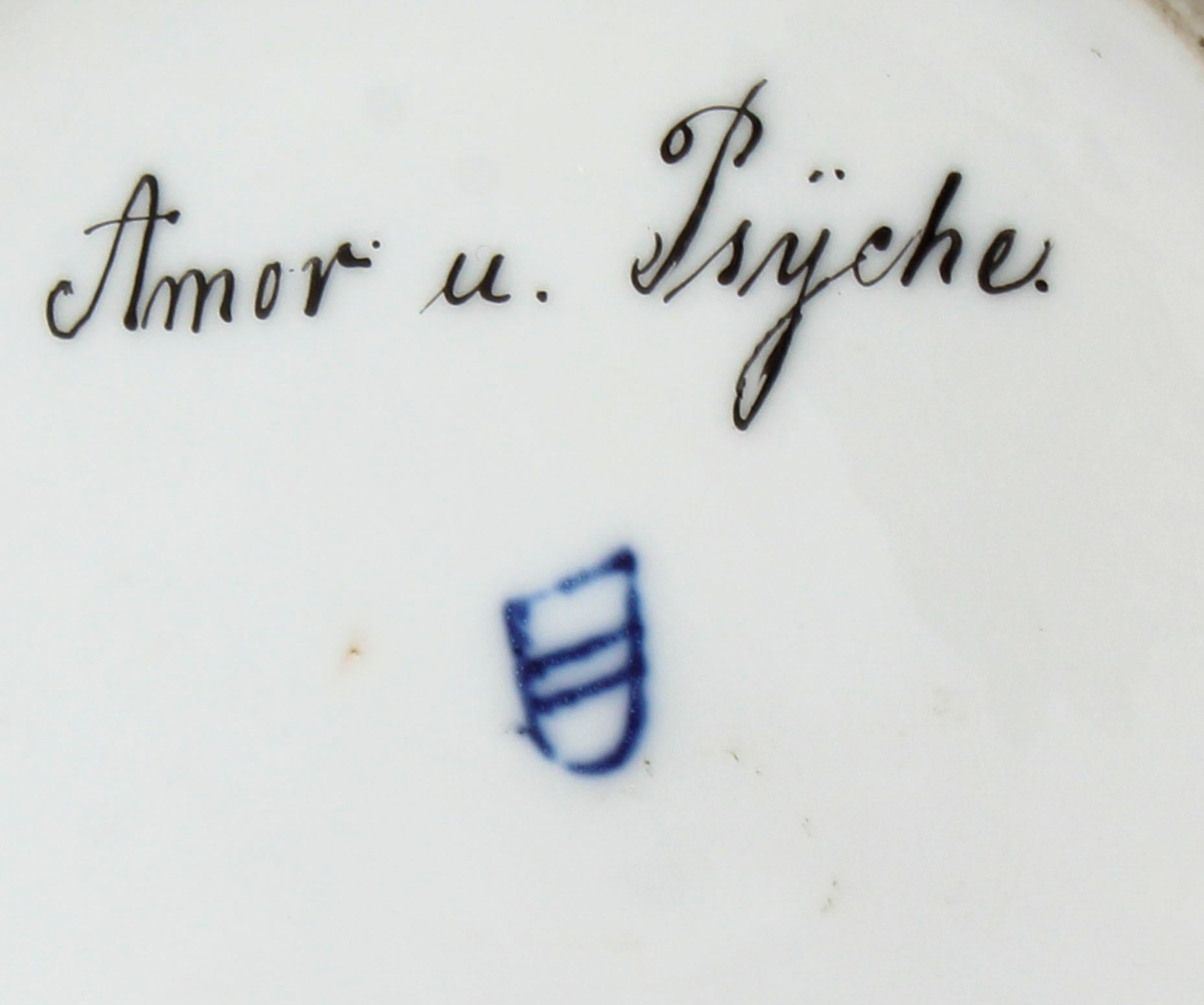 Antique Vienna Porcelain Lidded Tankard with Amor and Psyche, 19th Century 9