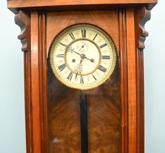 Antique Vienna Regulator Wall Clock AG Lenzkirch Walnut Case Vienna 1890