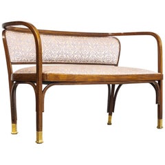 Antique Vienna Secessionist Gustav Siegel 715 for Kohn Loveseat Bench