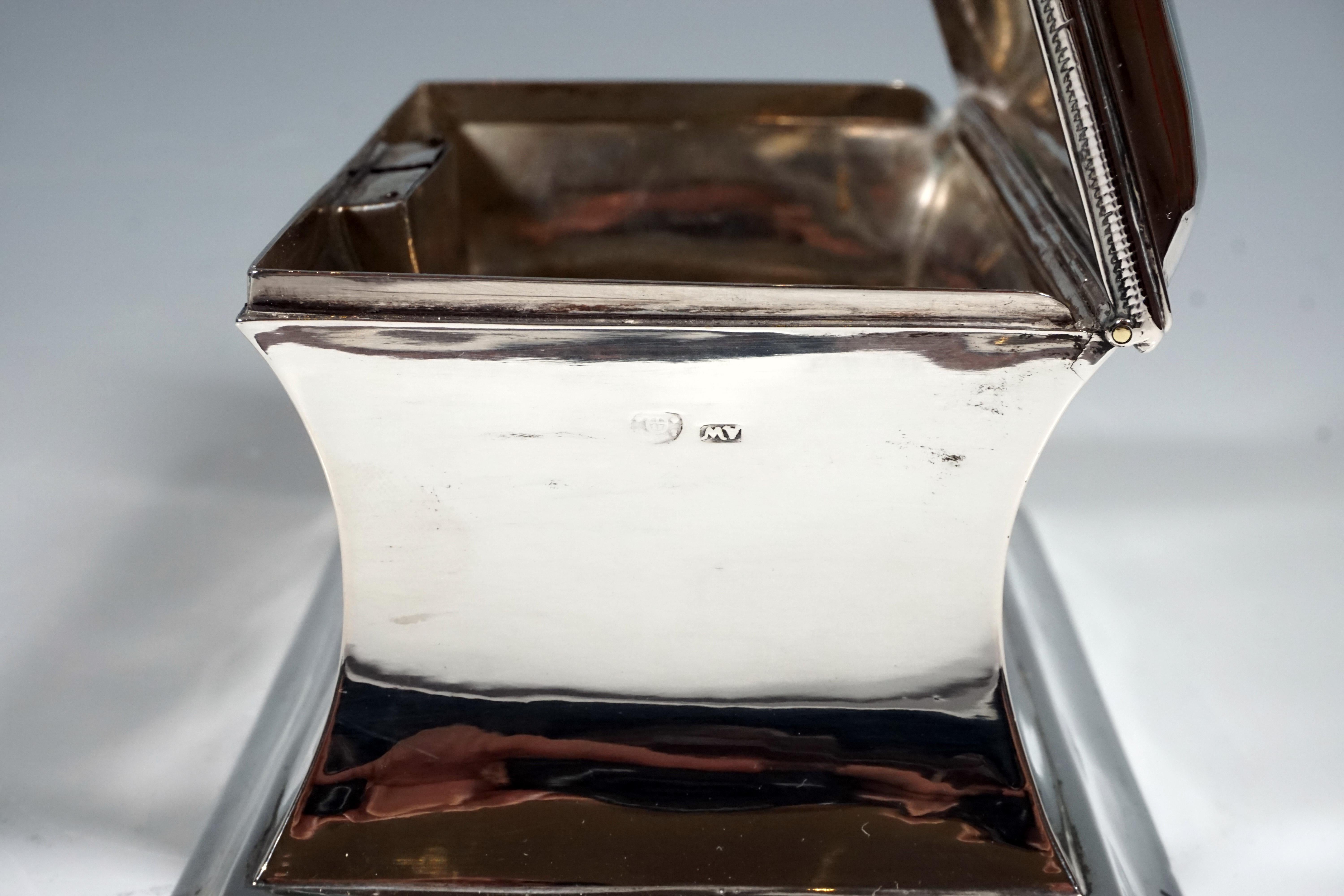 Hand-Crafted Antique Vienna Silver Biedermeier Sugar Box Anton Weichesmueller, Made 1844 For Sale