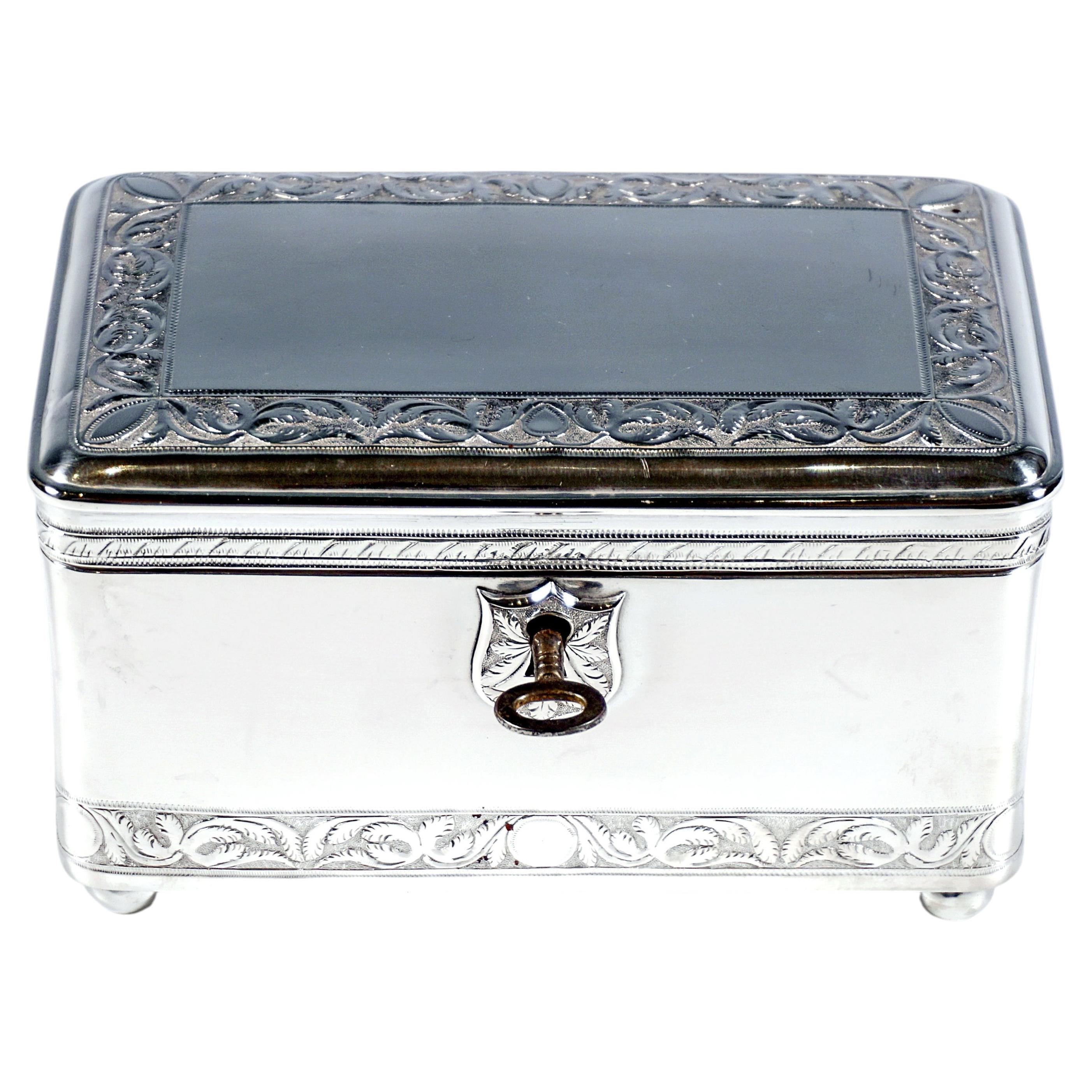 Antique Vienna Silver Biedermeier Sugar Box, by Christian Sander, Dated 1831 For Sale